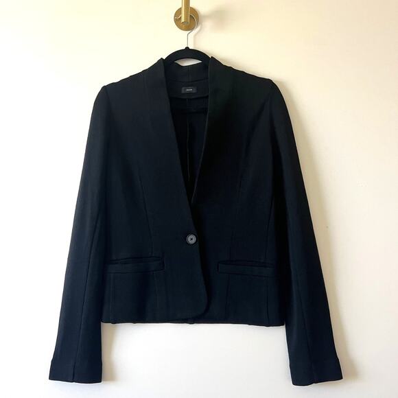 Joseph Black Stretch Knit Wool Blazer Jacket Sweater Womens Medium ** - Picture 1 of 16